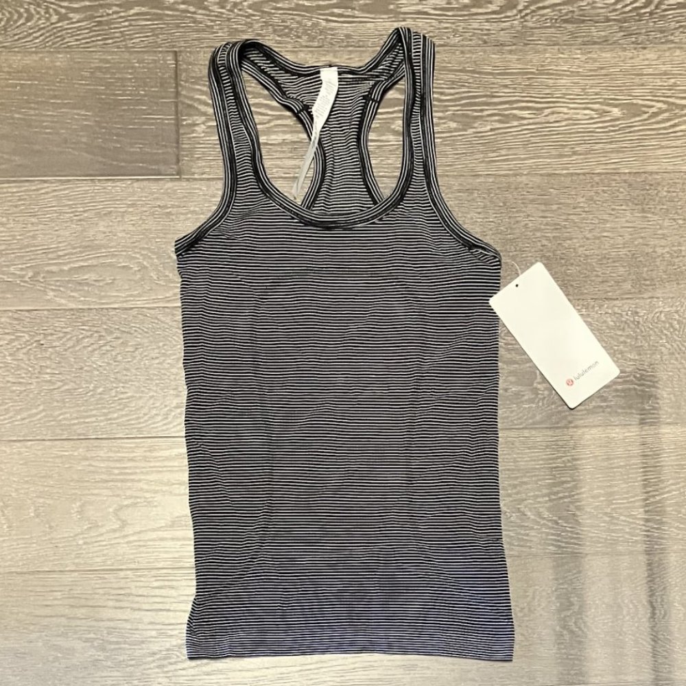 Lululemon Black & White Stripe Swiftly Tech Racerback - NWT